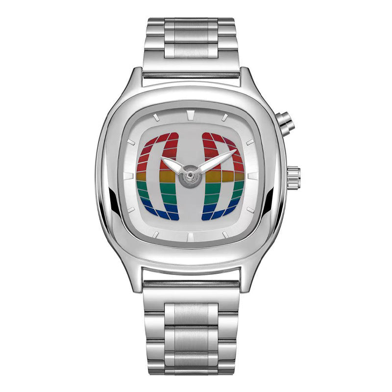 Retro-style Digital Display Watch With Hands And Numbersexclusive Trendy Quartz Timepiece