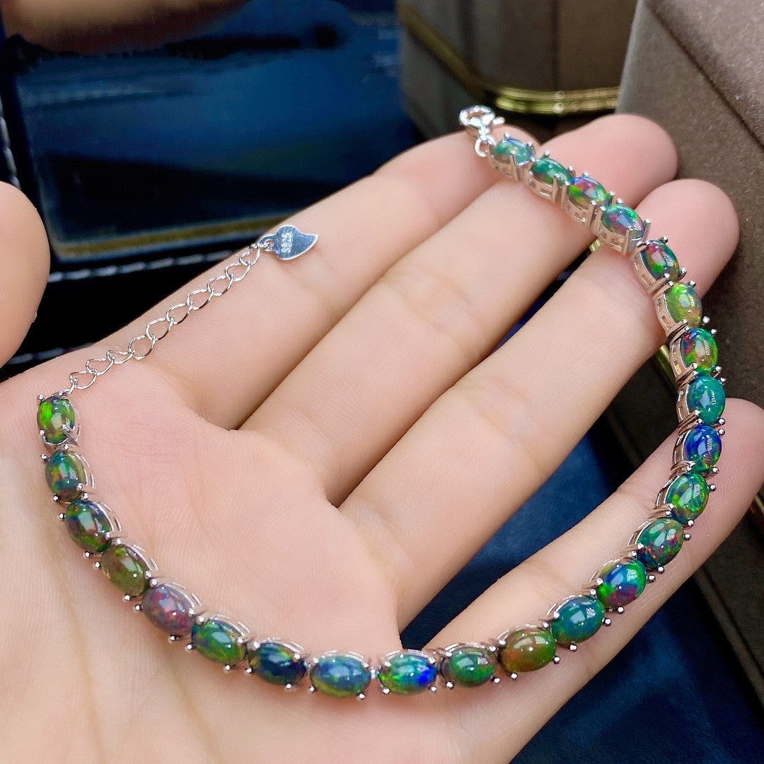 Polished Apatite Bracelet Natural Stone Jewelry Fashion Trend