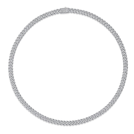 Life Pact - A Luxurious And Fashionable Light Luxury Jewelry Necklace Pendant Set With Top-quality Moissanite, S925 Silver-plated Platinum
