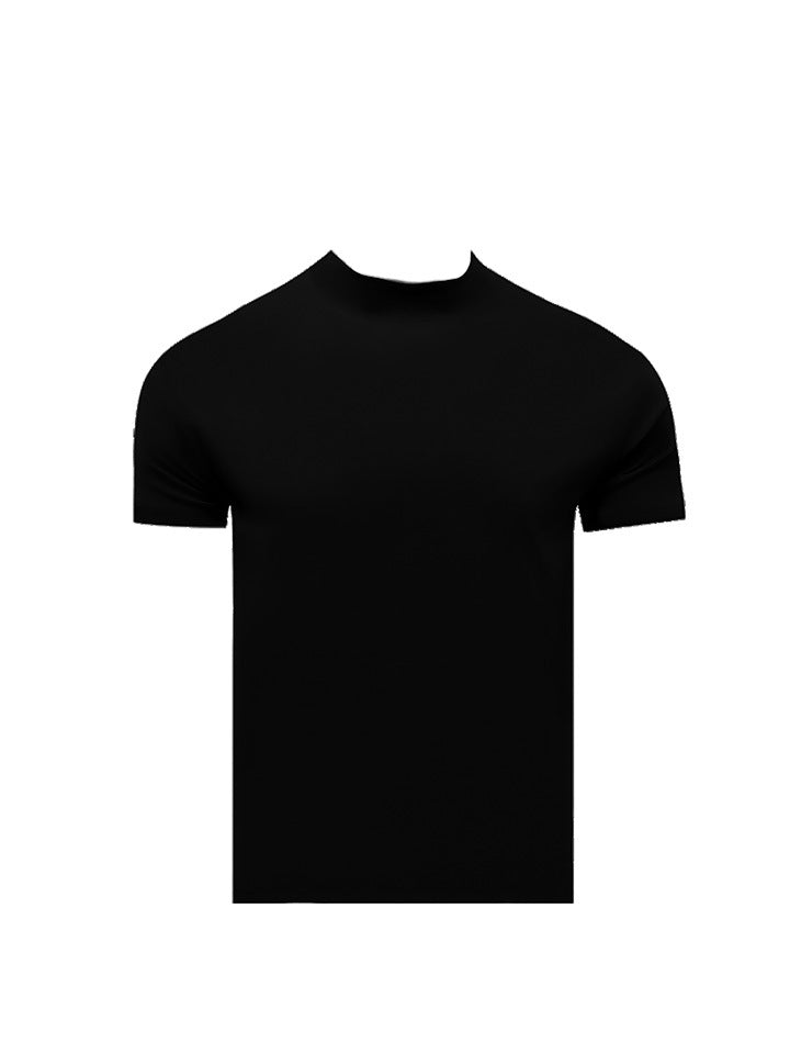 Summer Shoulder Half Turtleneck Cuff Short Sleeve