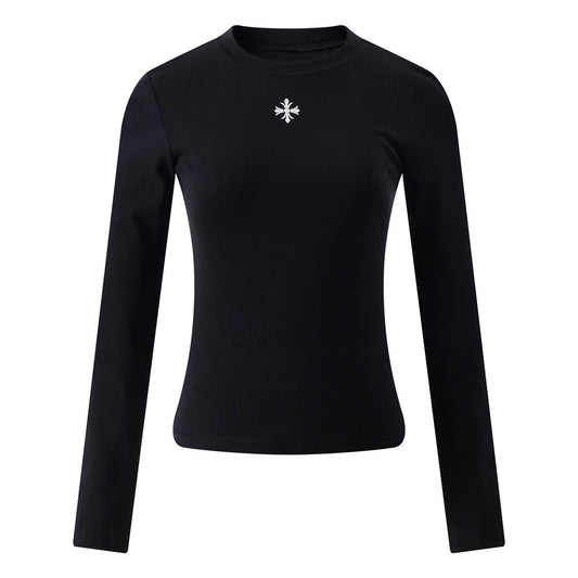 Print Long Sleeve T-Shirt  Simple and Versatile Round Neck Basic