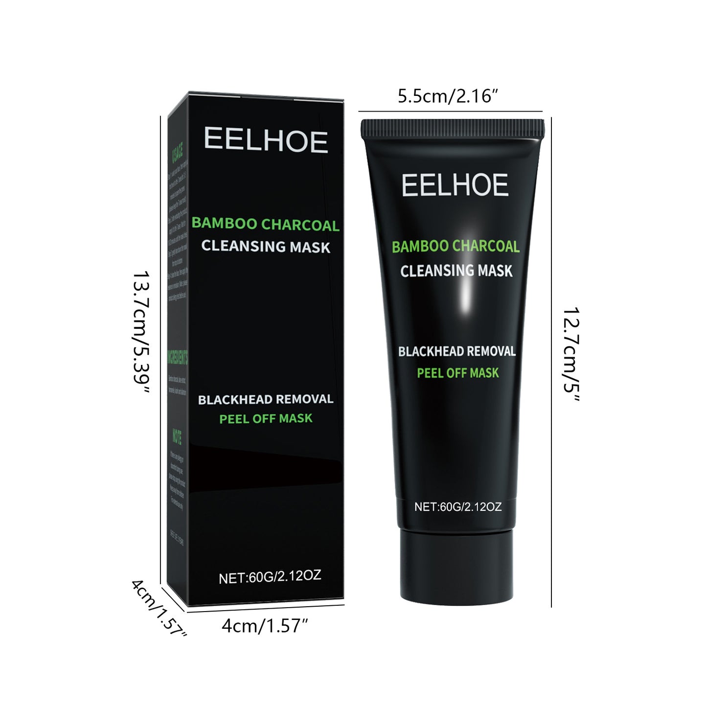 EELHOE Bamboo Charcoal Blackhead PeelOff Mask for Pore Cleanse and Oil Control
