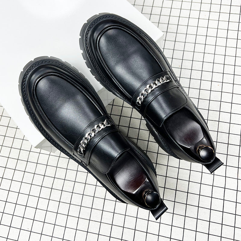 Black Hairstylist Korean Style British Casual Slip On Shoes Breathable