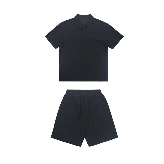 Light Luxury Waffle Sweat-absorbent Quick-drying POLO Short Sleeve Shorts Suit