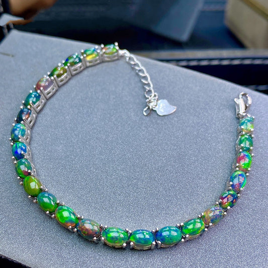 Polished Apatite Bracelet Natural Stone Jewelry Fashion Trend