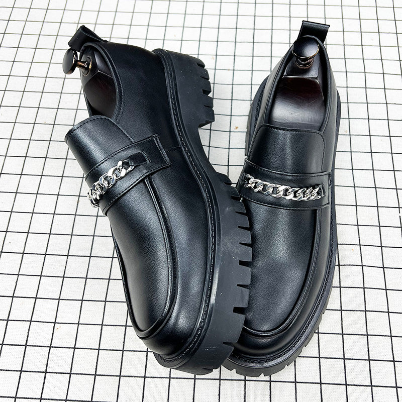 Black Hairstylist Korean Style British Casual Slip On Shoes Breathable