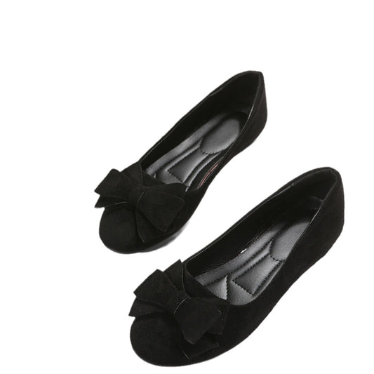 Lightweight Soft Sole Bean Women's Shoes New Bow Comfortable and Anti slip Women's Single Shoes