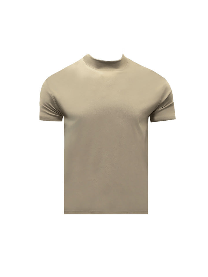 Summer Shoulder Half Turtleneck Cuff Short Sleeve