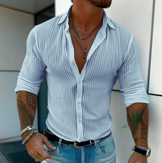 Sleek, Solid-color Business Shirt Thats Easy To Style