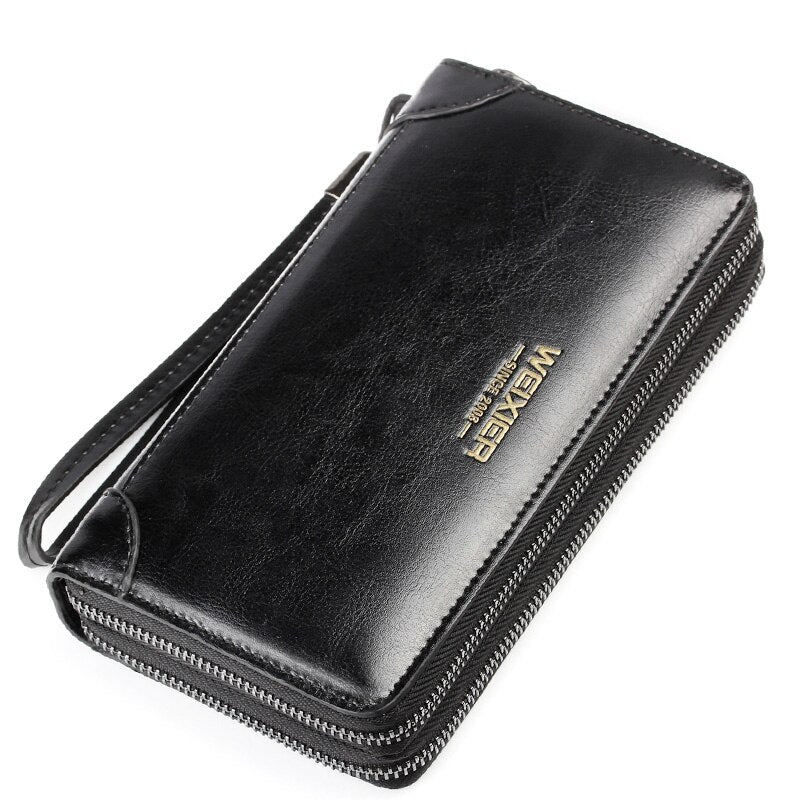 Brand Men's Wallet Men's Zipper Purse Leather Clutch Men's Wallet Coin Pack Card Pocket Holder High Quality Wallets