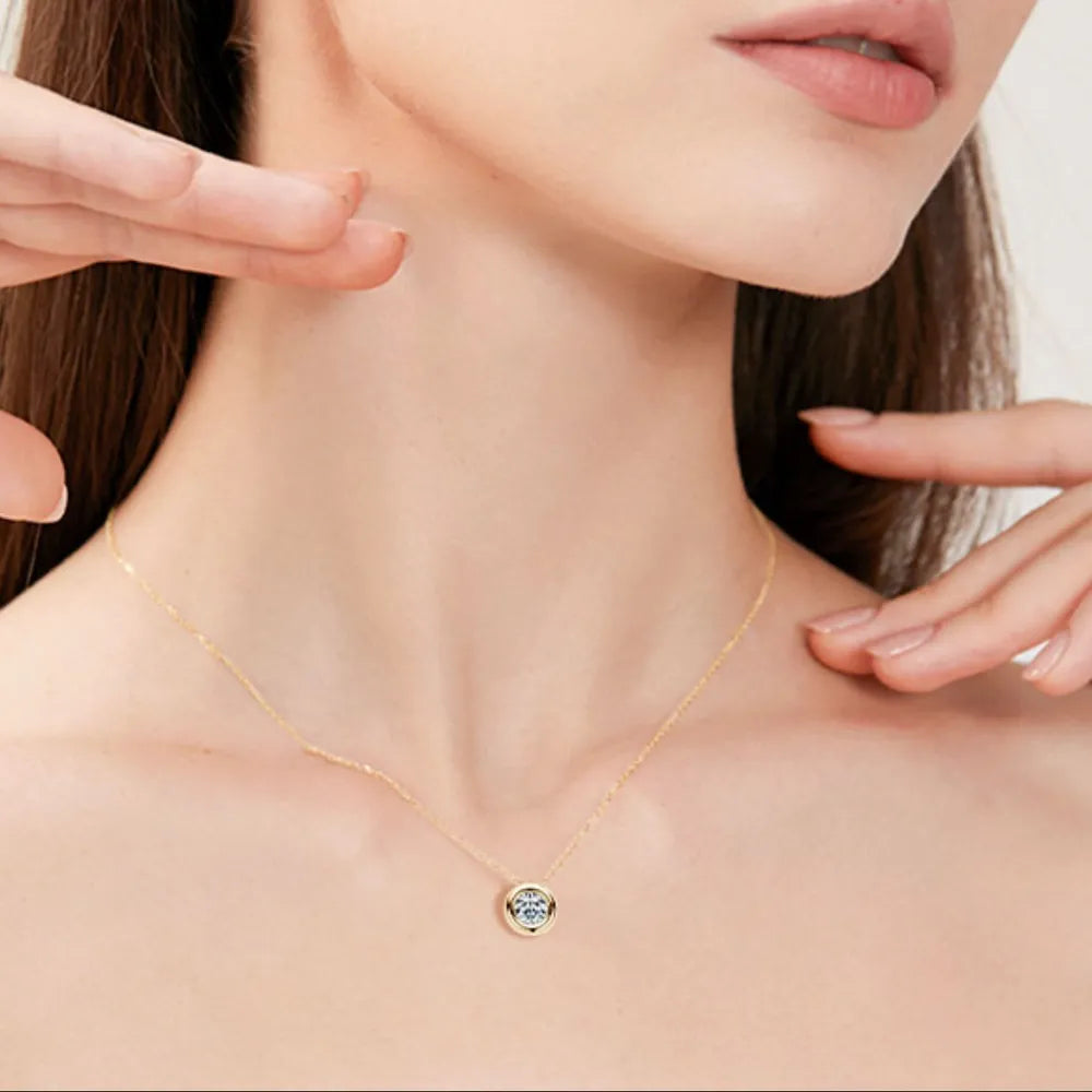 1 Carat Moissanite 925 Sterling Silver Necklace