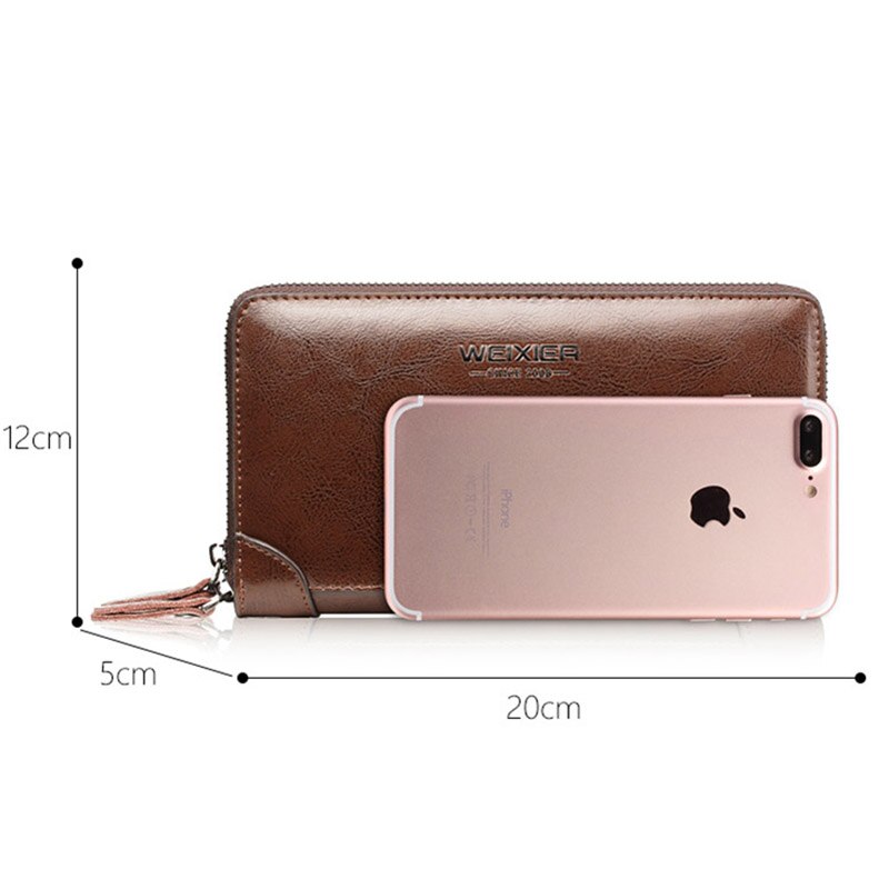 Brand Men's Wallet Men's Zipper Purse Leather Clutch Men's Wallet Coin Pack Card Pocket Holder High Quality Wallets