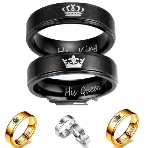 Her King his Queen Crown couple Ring