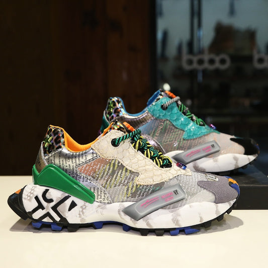 New Women's Shoes Thick Soled Student Casual Shoes Mesh Breathable Sneakers Single Shoes