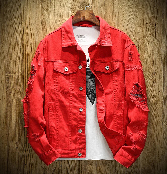 Men's Ripped Denim Jacket