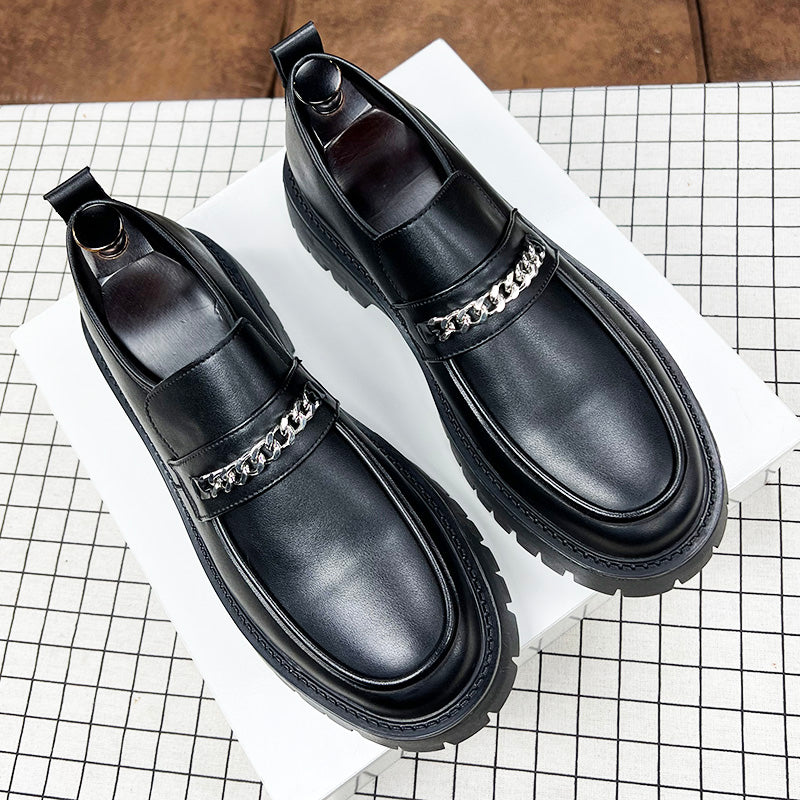 Black Hairstylist Korean Style British Casual Slip On Shoes Breathable