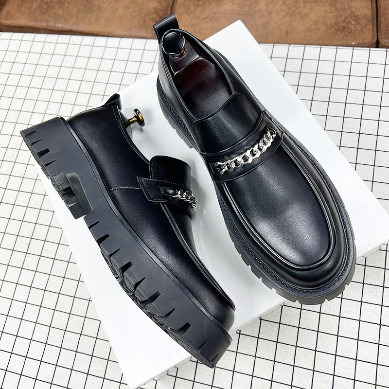 Black Hairstylist Korean Style British Casual Slip On Shoes Breathable