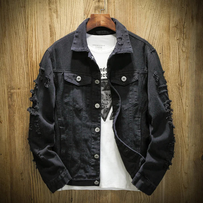 Men's Ripped Denim Jacket